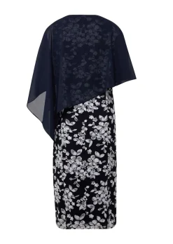 Kleid aus eleganter Spitze mit Chiffonüberwurf