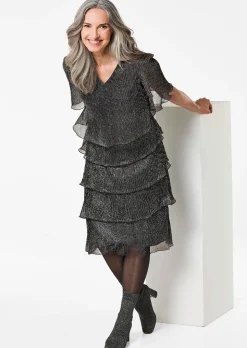 Kleid aus glänzendem Plissée