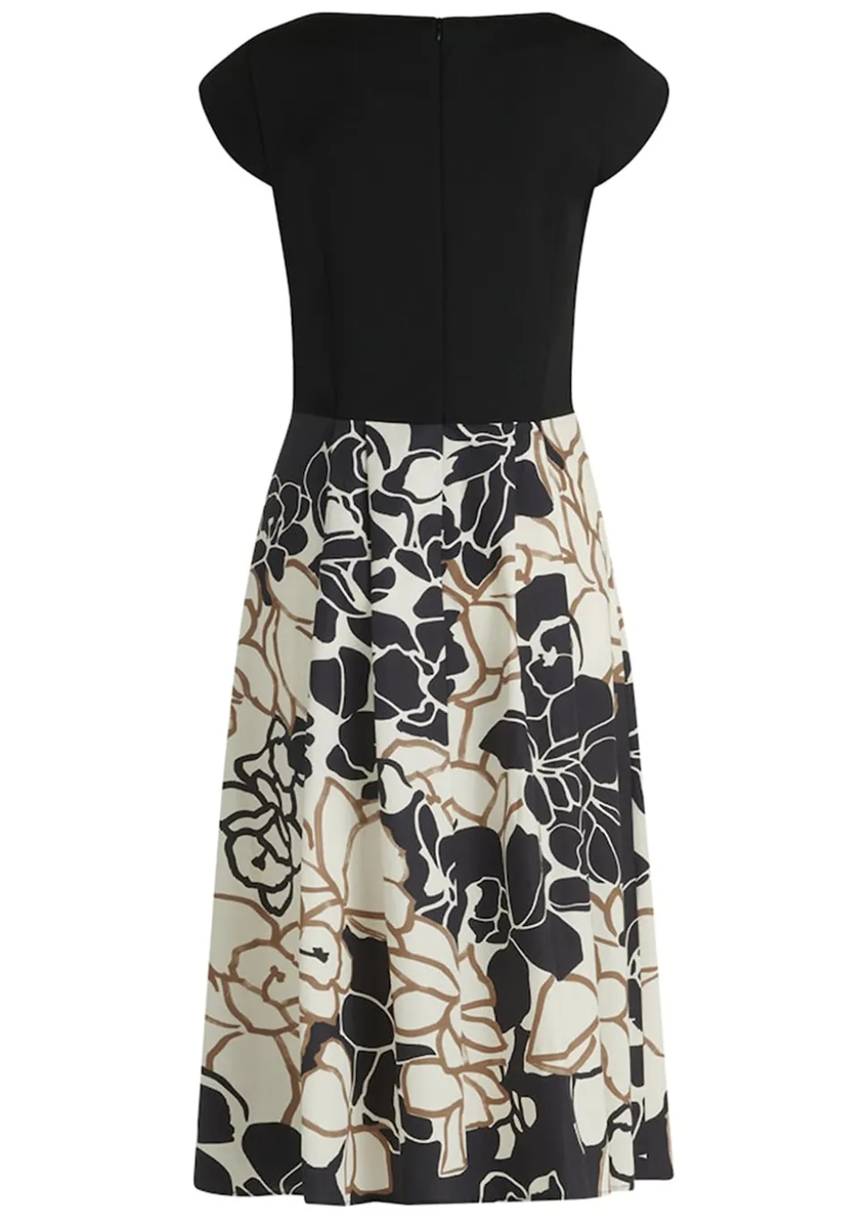Kleid aus Jersey-Oberteil und Webrock