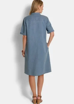 Kleid in Jeans-Optik aus reiner Baumwolle