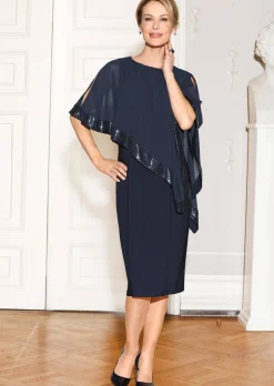 Kleid mit raffiniertem Chiffonüberwurf