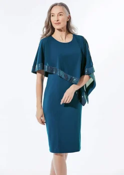 Kleid mit raffiniertem Chiffonüberwurf