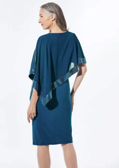 Kleid mit raffiniertem Chiffonüberwurf
