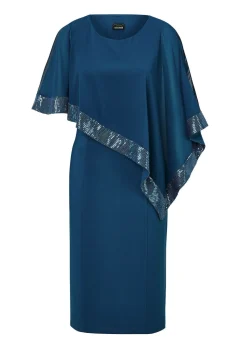Kleid mit raffiniertem Chiffonüberwurf