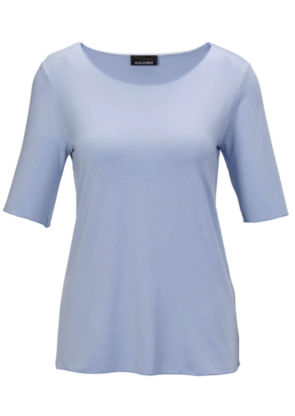 Kombistarkes Halbarmshirt mit tonaler Zierkante