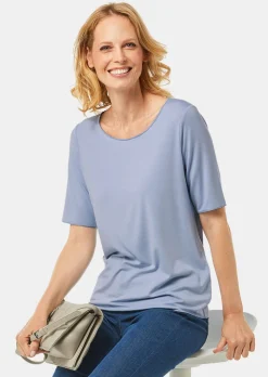 Kombistarkes Halbarmshirt mit tonaler Zierkante