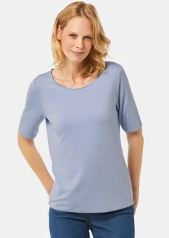 Kombistarkes Halbarmshirt mit tonaler Zierkante
