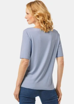 Kombistarkes Halbarmshirt mit tonaler Zierkante