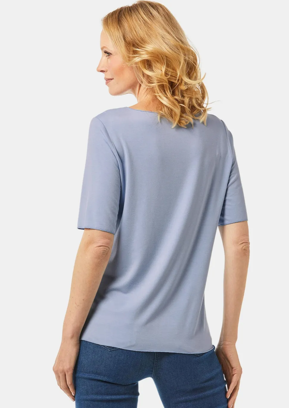 Kombistarkes Halbarmshirt mit tonaler Zierkante