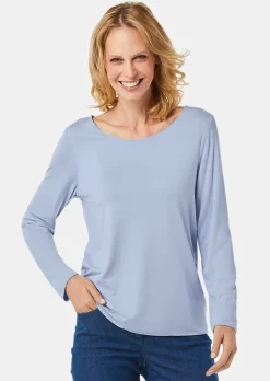 Kombistarkes Langarmshirt mit tonaler Zierkante