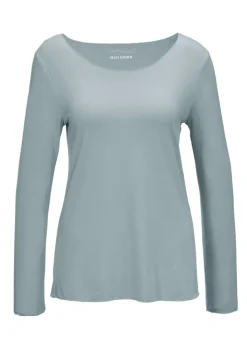 Kombistarkes Langarmshirt mit tonaler Zierkante