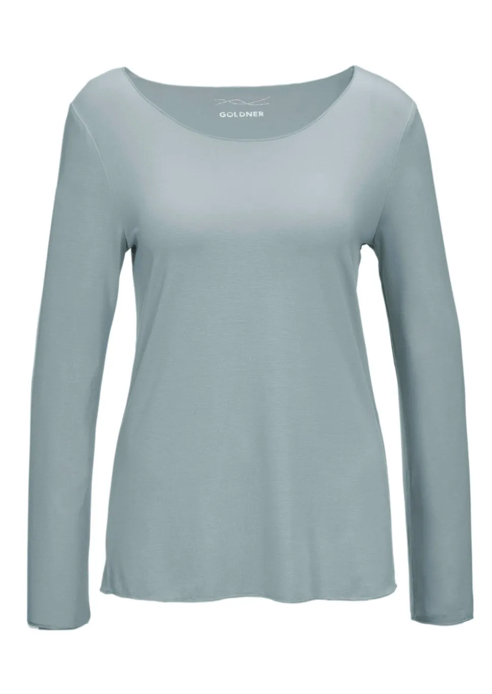 Kombistarkes Langarmshirt mit tonaler Zierkante