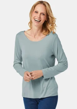 Kombistarkes Langarmshirt mit tonaler Zierkante
