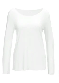 Kombistarkes Langarmshirt mit tonaler Zierkante