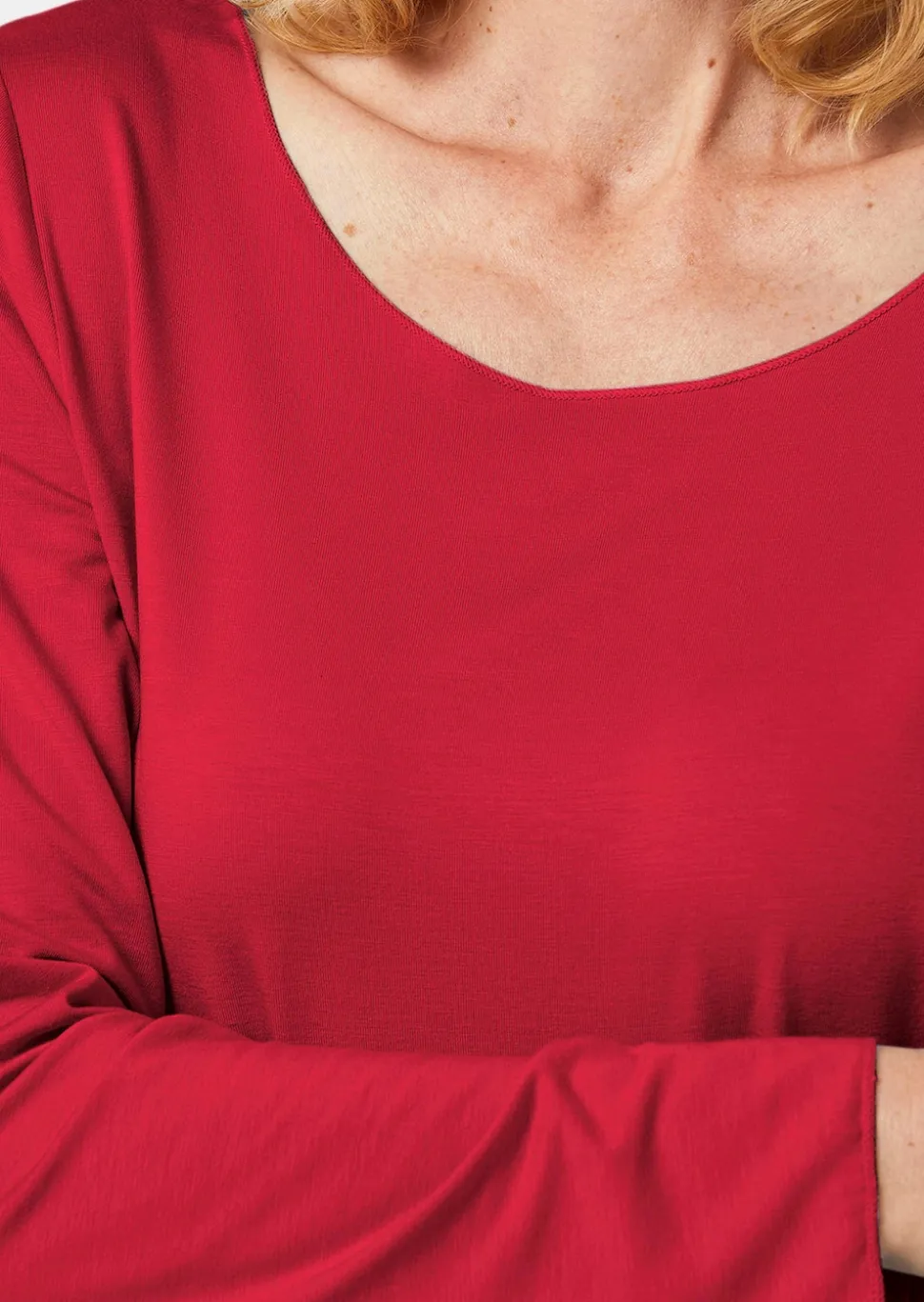 Kombistarkes Langarmshirt mit tonaler Zierkante