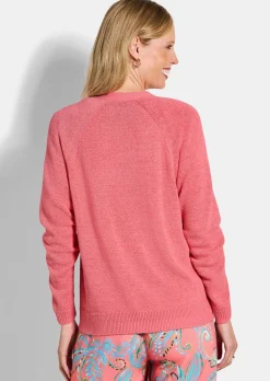 Kurze Strickjacke aus Bändchengarn