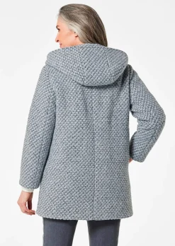 Kurzmantel mit Wollanteil in Bicolor-Optik