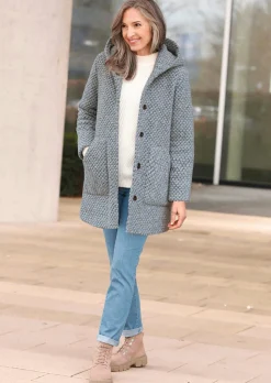 Kurzmantel mit Wollanteil in Bicolor-Optik