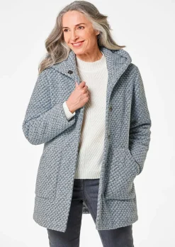 Kurzmantel mit Wollanteil in Bicolor-Optik