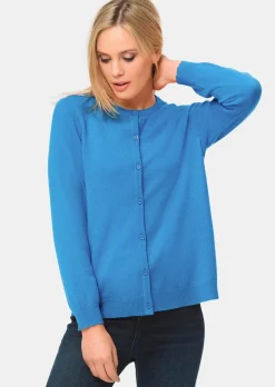 Kuschelweiche Kaschmir-Strickjacke mit Rundhals