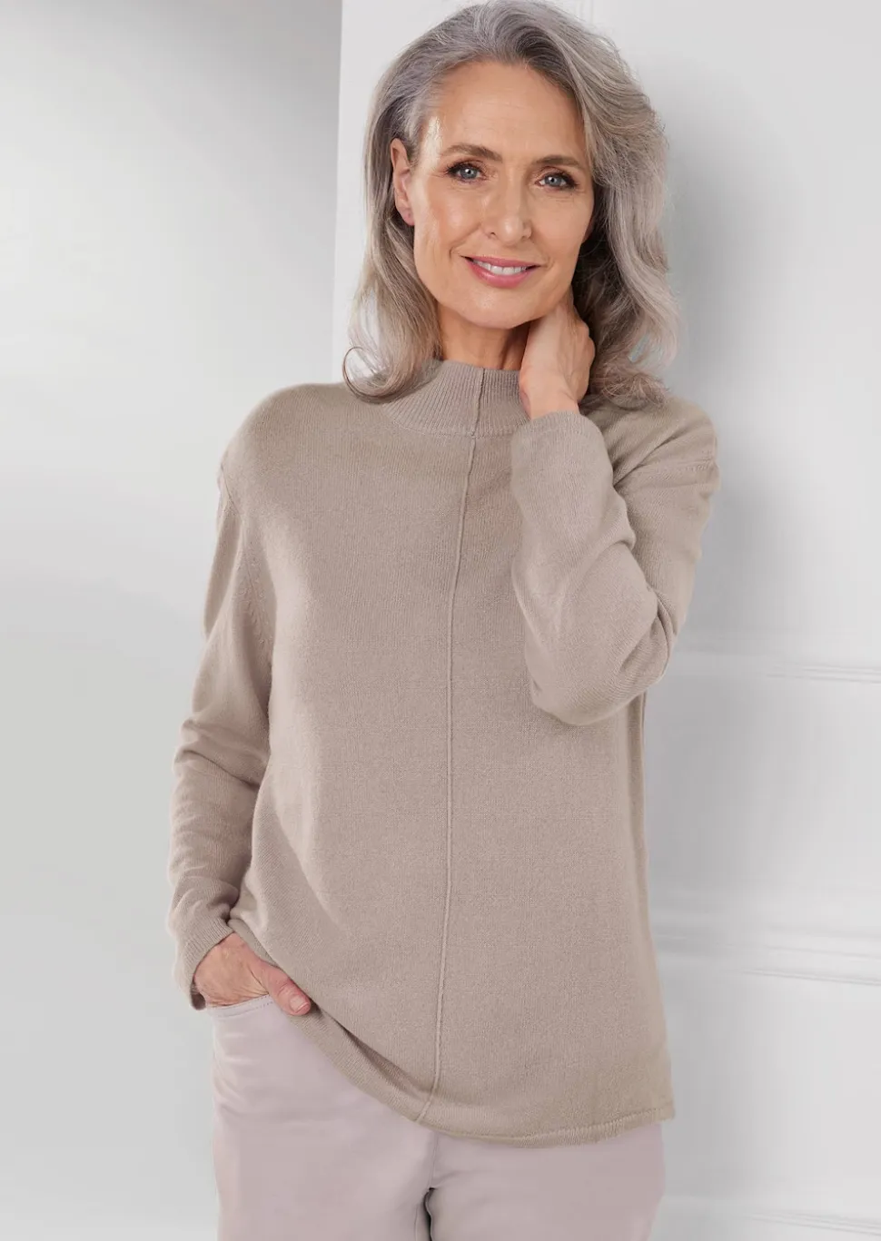 Kuschelweicher Kaschmirpullover mit Kragen