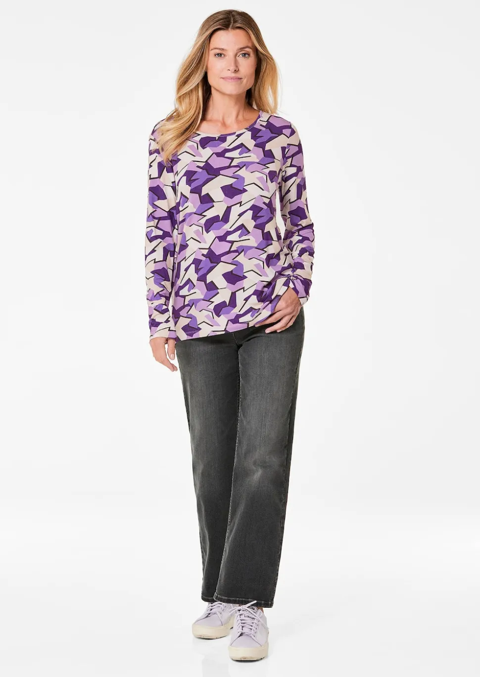 Langarmshirt mit auffälligem Muster