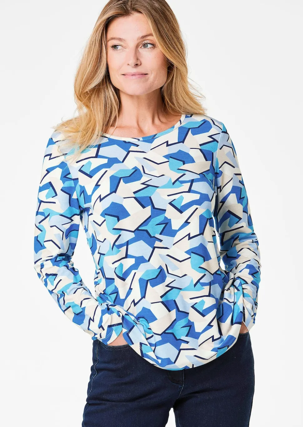 Langarmshirt mit auffälligem Muster