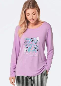 Langarmshirt mit Glitzer-Druck