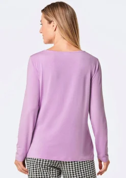 Langarmshirt mit Glitzer-Druck