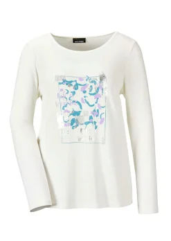 Langarmshirt mit Glitzer-Druck