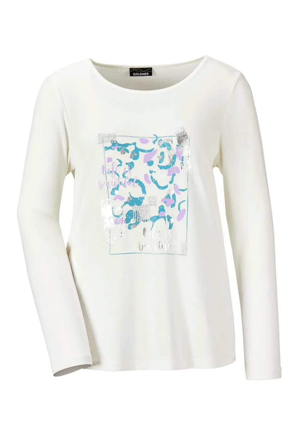 Langarmshirt mit Glitzer-Druck