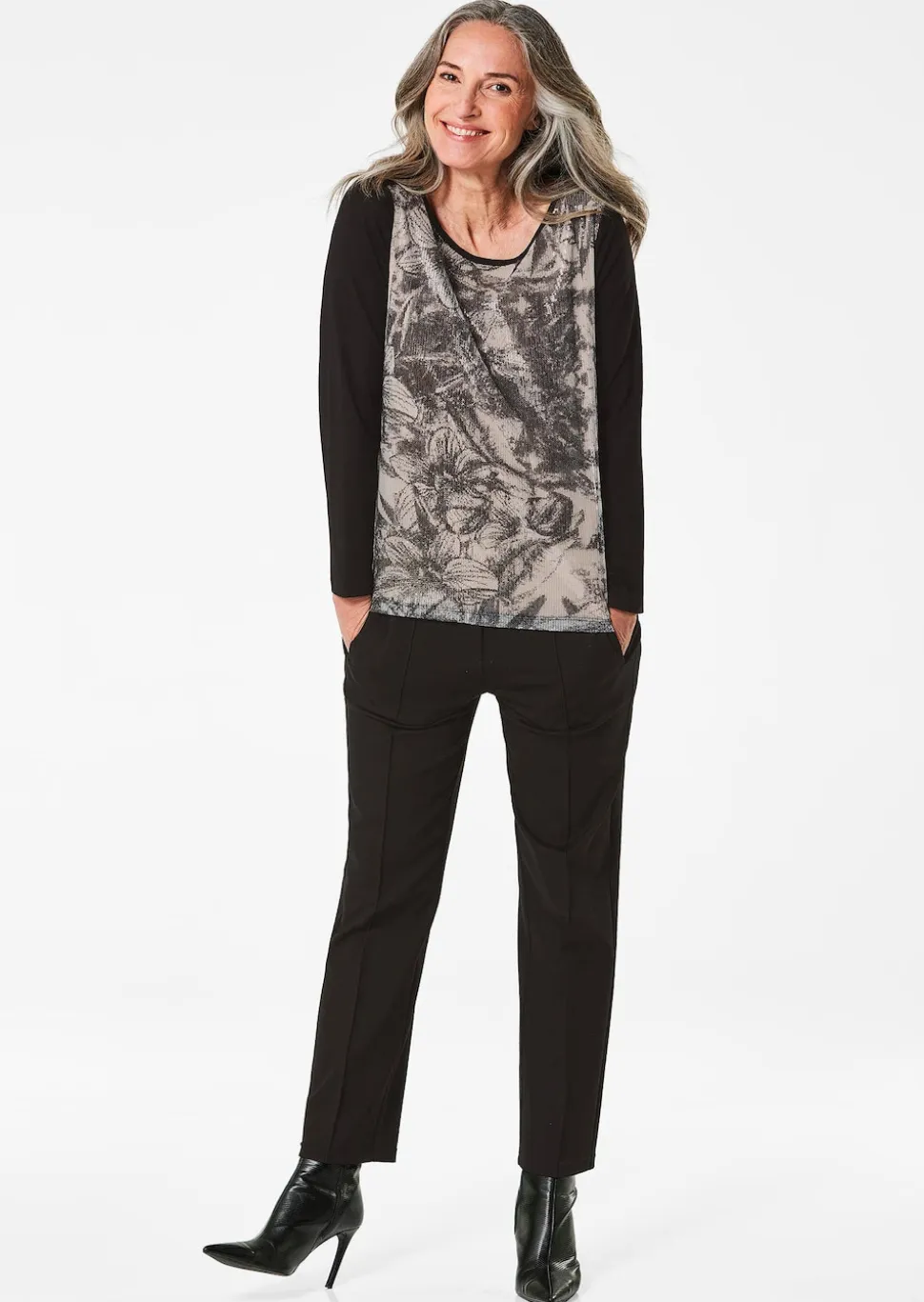 Langarmshirt mit Pailletten