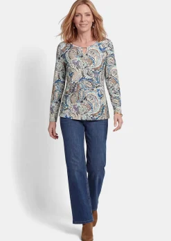 Langarmshirt mit Paisley Muster