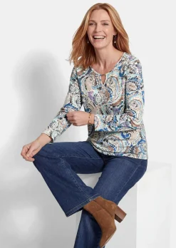Langarmshirt mit Paisley Muster