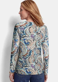 Langarmshirt mit Paisley Muster