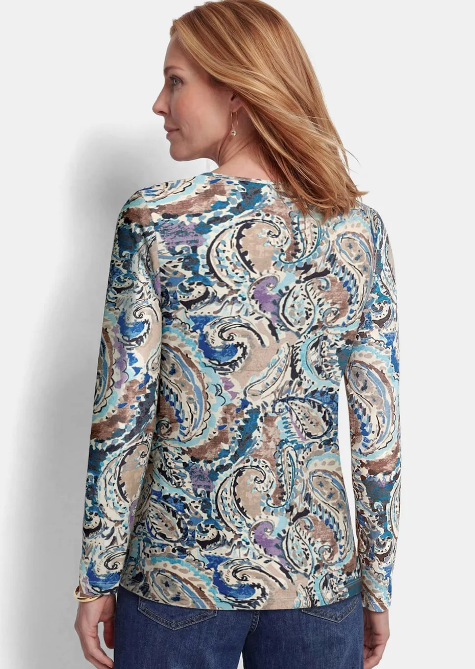 Langarmshirt mit Paisley Muster