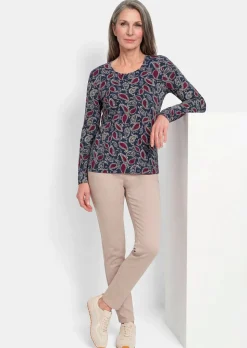 Langarmshirt mit Paisley-Muster
