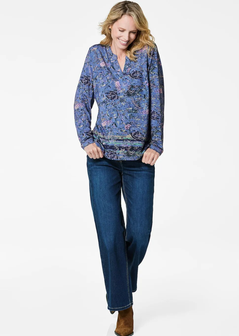 Langarmshirt mit Paisleymuster