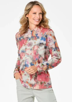 Langarmshirt mit Stehkragen