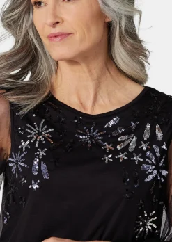 Langarmshirt mit transparenten Ärmeln