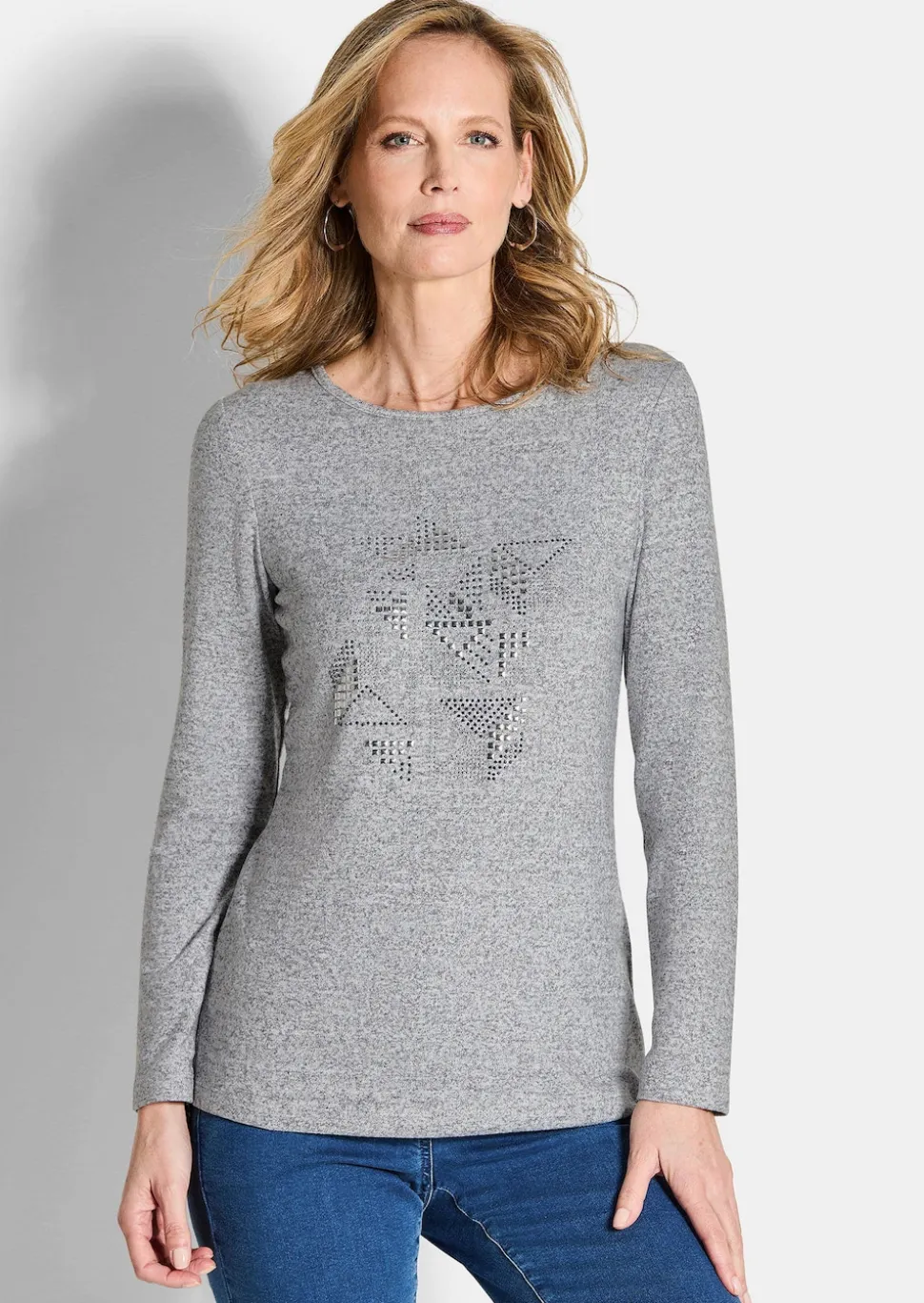 Langarmshirt mit U-Boot-Ausschnitt
