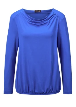 Langarmshirt mit Wasserfall-Ausschnitt