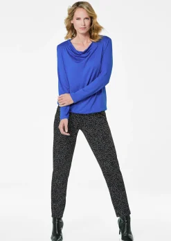 Langarmshirt mit Wasserfall-Ausschnitt