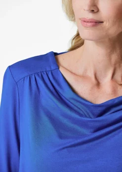 Langarmshirt mit Wasserfall-Ausschnitt