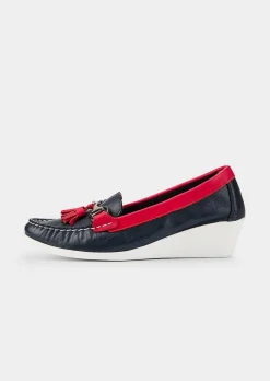 Leder-Mokassins mit Schmuckelement