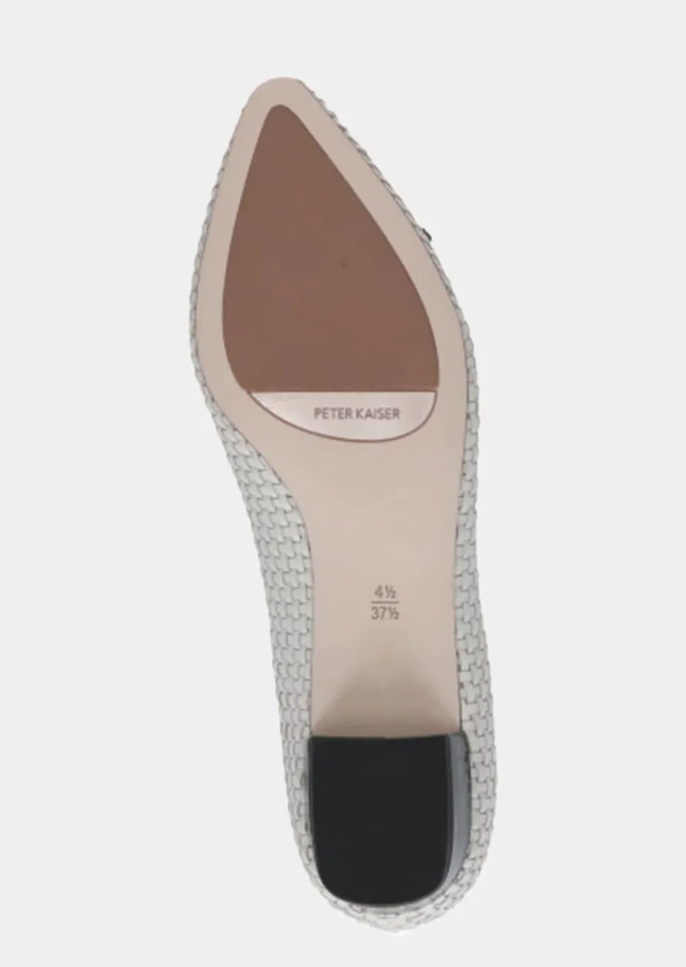 Leder-Pumps in Flechtoptik mit Blockabsatz