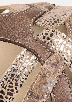 Leder-Sandalen in Flechtoptik