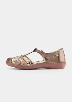 Leder-Sandalen in Flechtoptik