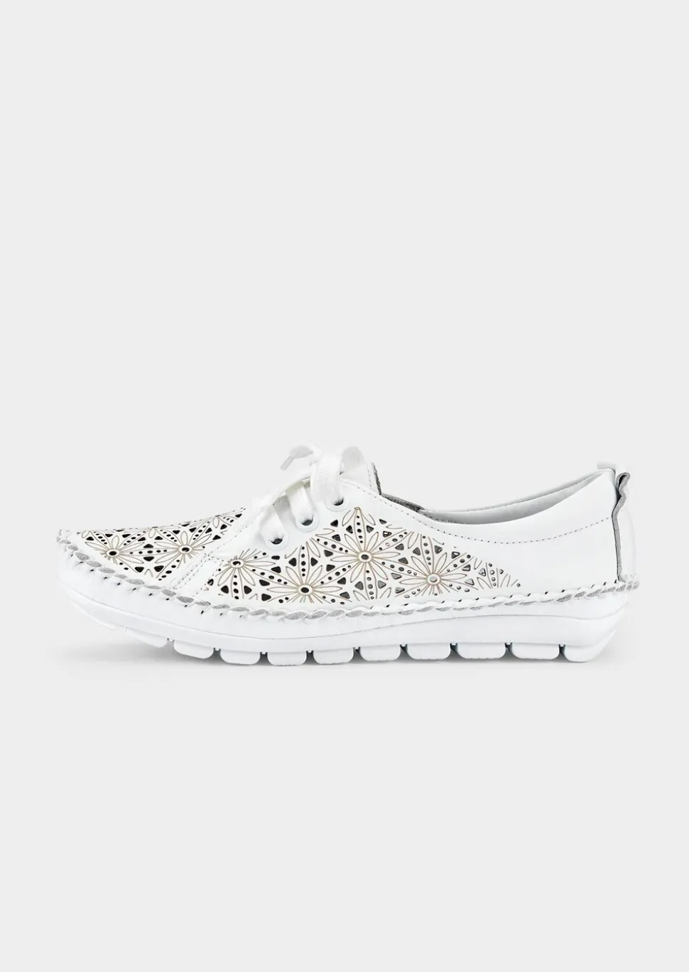 Leder-Slipper mit Lochmuster