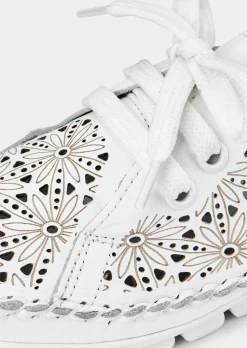 Leder-Slipper mit Lochmuster